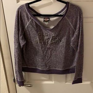 Harley Davidson purple crop sweatshirt XL